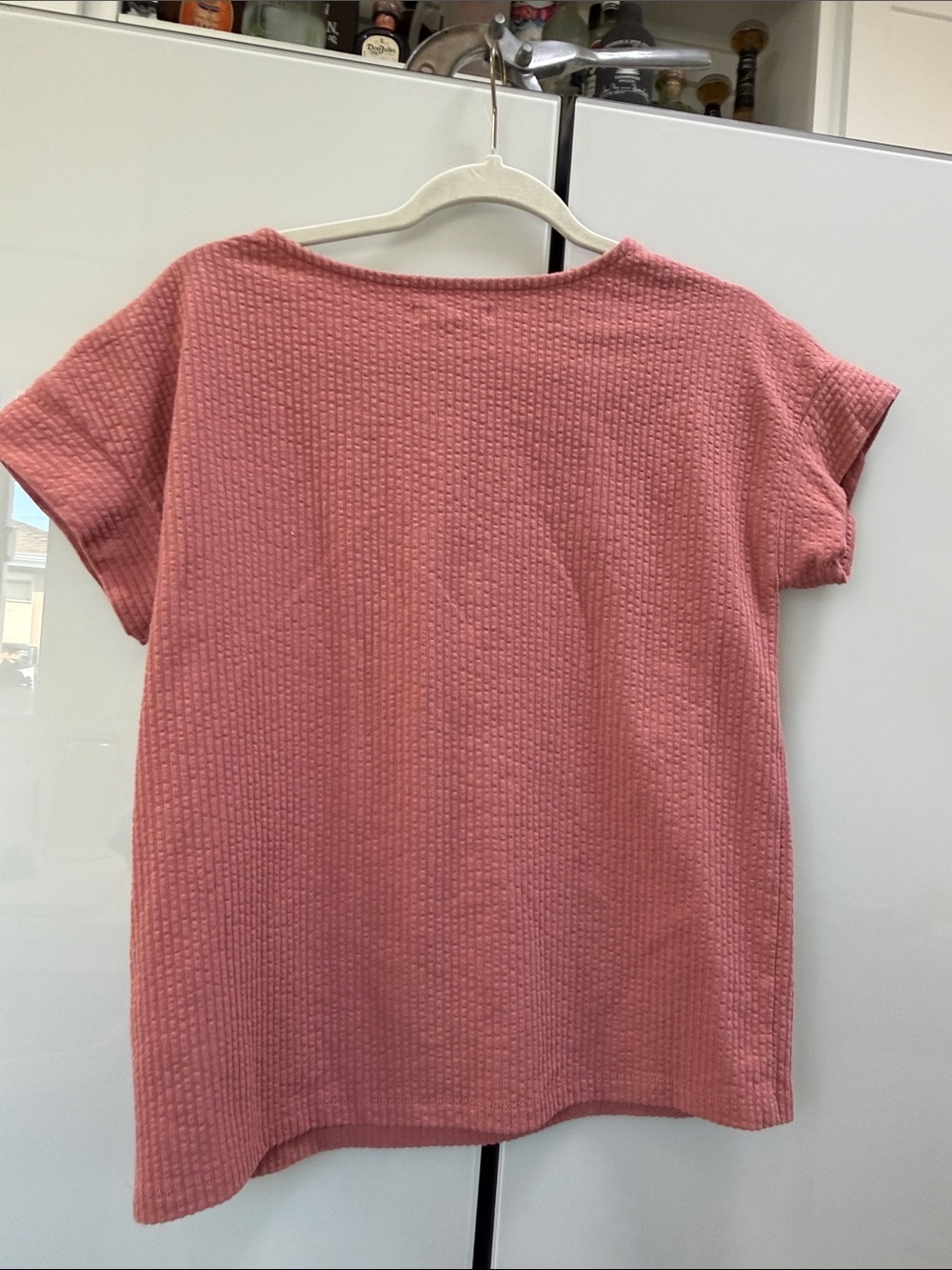 Madewell Short Sleeve Waffle Knit Top in Rose - Picture 7 of 7